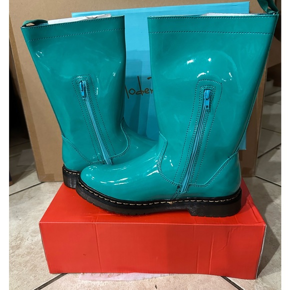 Modern Rush Womens Jacklyn Rain Boots in Teal New In Box - Picture 2 of 12